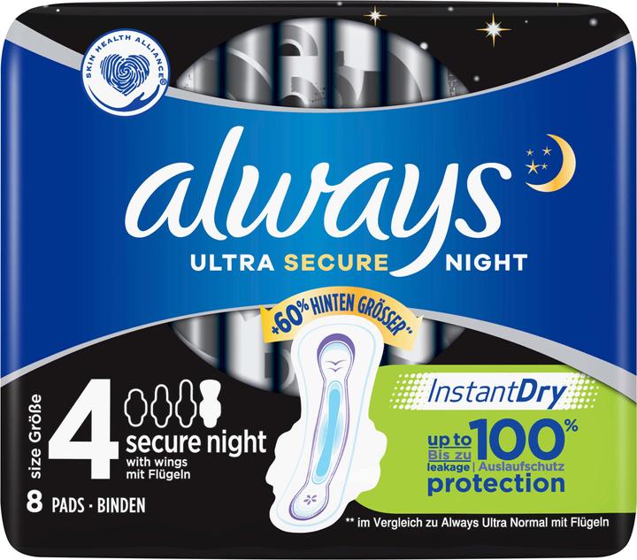 Always Ultra Secure Night (8 x, Damenbinden)
