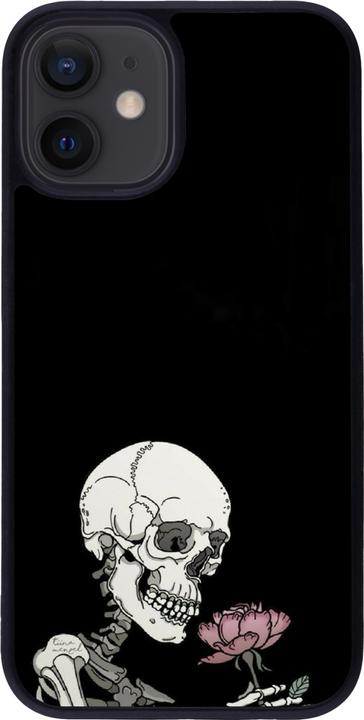 Actual product image PhoneLook Coque Silicone rigide noir Halloween 2023 rose and skeleton (Apple iPhone 12 mini)
