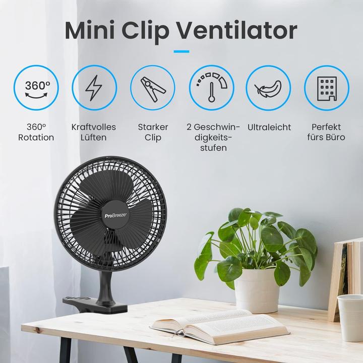 Actual product image Breeze Mini fan with clip (50 dB)