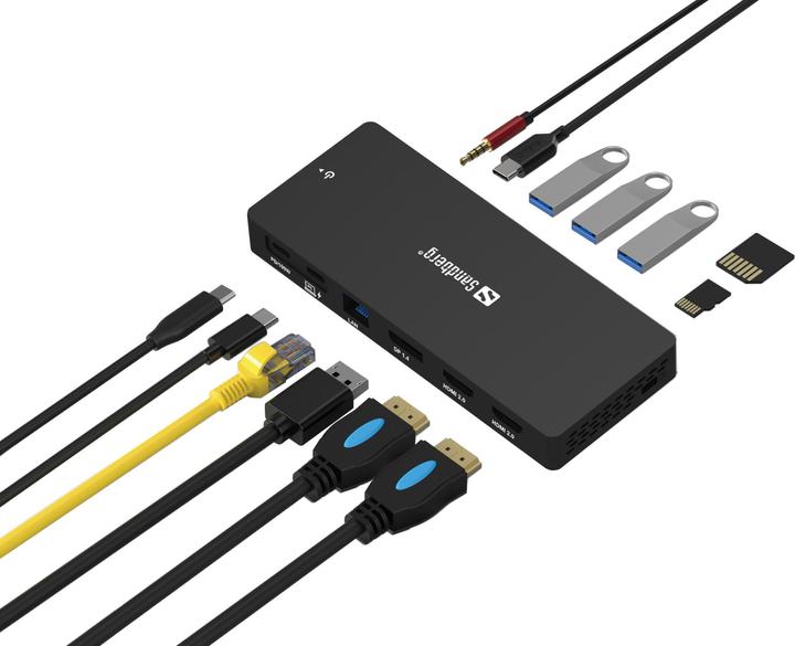 Actual product image Sandberg USB-C 13in1 DockingStation Pro (USB-C, 13 Ports)