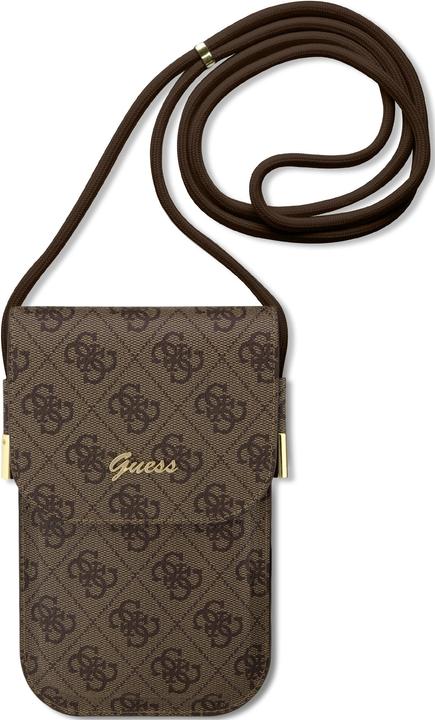 Actual product image Guess PU 4G Metal Logo Script Phone Bag - brown (Universal)