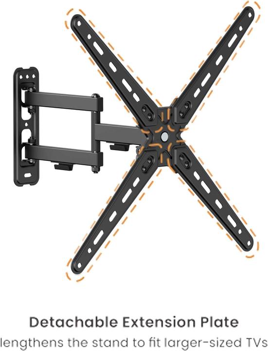 Produktbild Wiltec TV Halterung 13"–55" TV Wandhalterung schwenkbar 25kg Fernsehhalterung (Decke, 55", 25 kg)