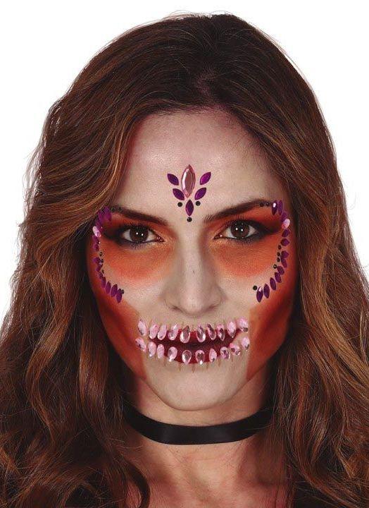 Produktbild Fiesta Totenkopf selbstklebende Gesicht-Strasssteine