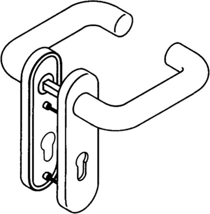Actual product image Hewi Short plate set 111R01.110 99 Plastic 99 BB rounded lever handle set (Door set)