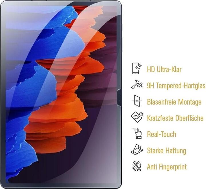 Produktbild Protectorking 4x echtes Tempered 9H Panzerhartglas 3D KLAR (4 Stück, Galaxy Tab S8 Plus)