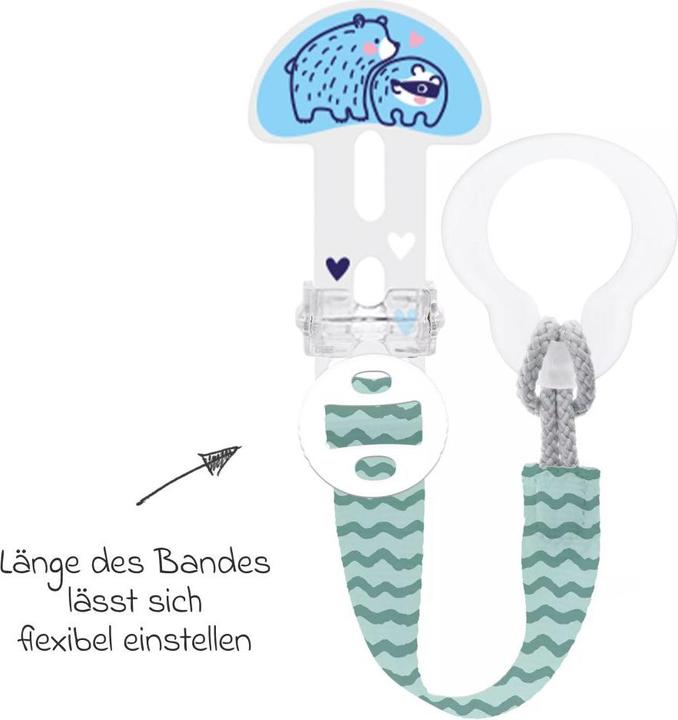 Actual product image MAM Schnullerketten Schnullerband Clip it! mit Cover - Bär (1 x, from birth)