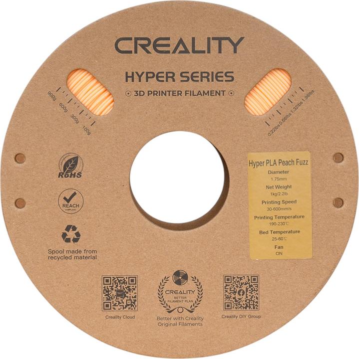 Produktbild Creality Filament PLA Hyper, Peach, 1.75 mm, 1 kg (PLA, 1.75 mm, 1000 g, Rosa)