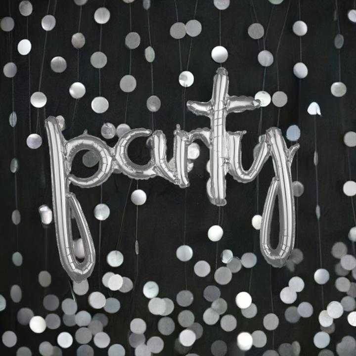 Actual product image Amscan party foil balloon set garland silver