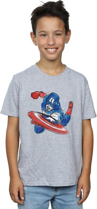 Actual product image Boys Avengers Captain America Spray T-Shirt (152, 158)