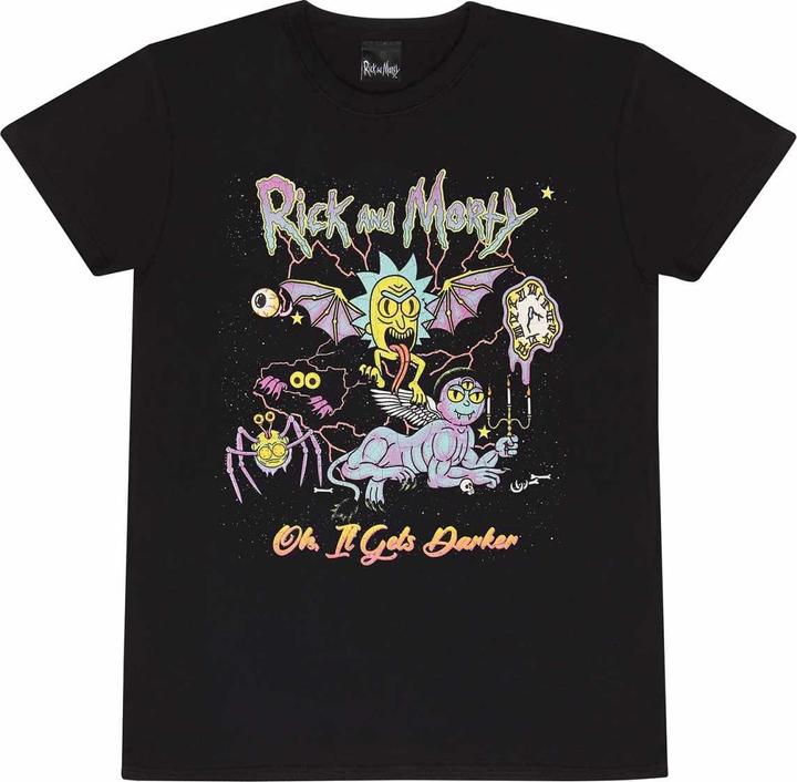 Actual product image Rick And Morty Unisex Adult Oh It Gets Darker T-Shirt (L)