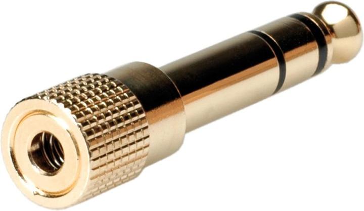 Roline GOLD Stereo Adapter 6,35 mm Stecker - 3,5 mm Buchse (Klinkenadapter)