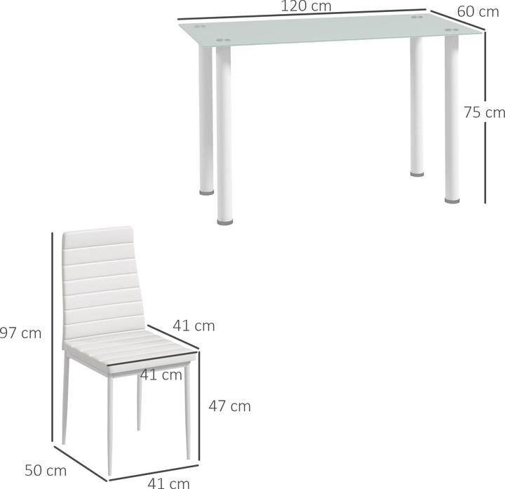 Immagine prodotto Homcom Esszimmergruppe mit 4 Stühlen (120 x 60 x 97 cm)