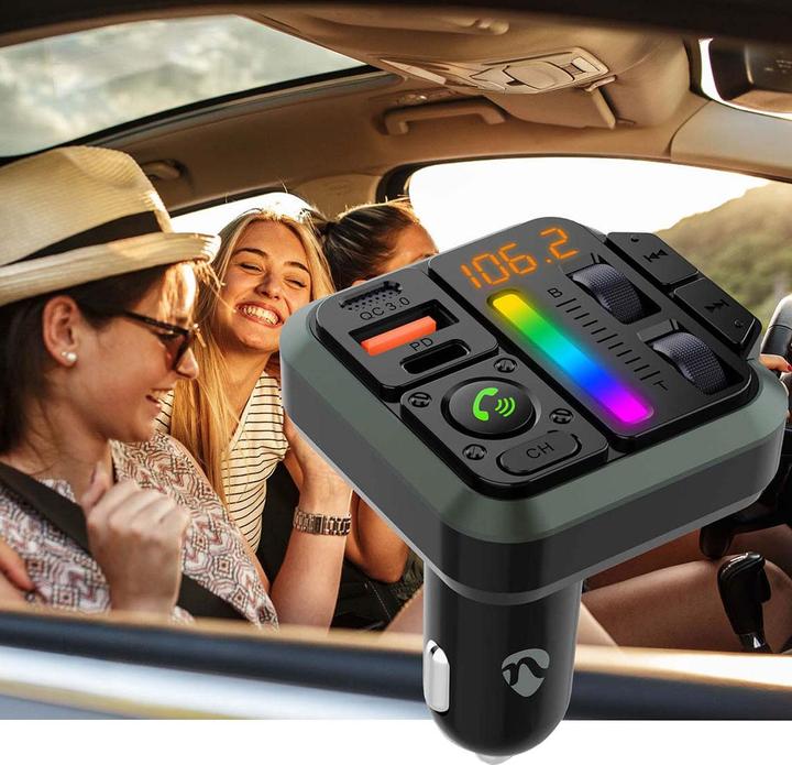 Immagine prodotto Nedis Trasmettitore FM per auto - Fisso - Vivavoce - 1" - Schermo ambrato - Bluetooth - PD 18 W/PD 2