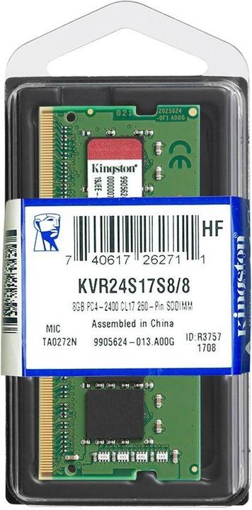 Actual product image Kingston ValueRAM (1 x 8GB, 2400 MHz, DDR4-RAM, SO-DIMM)