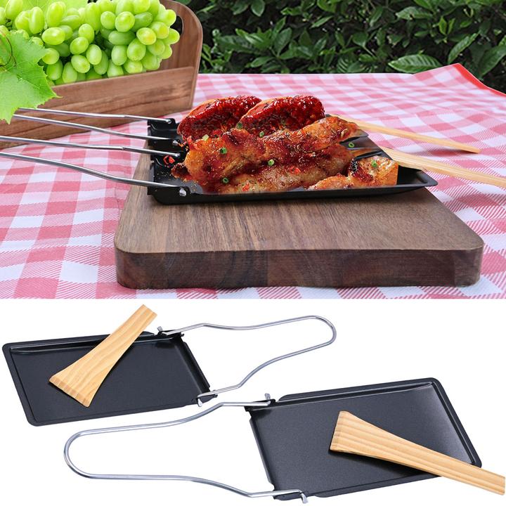 Produktbild Casativo 6er-Set Grillpfännchen mit klappbarem Griff und Holzspatel, Raclette