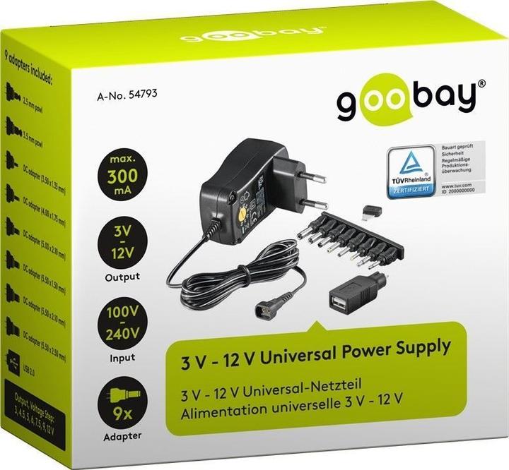 Immagine prodotto Goobay Alimentazione universale 3 V - 12 V 0,3A