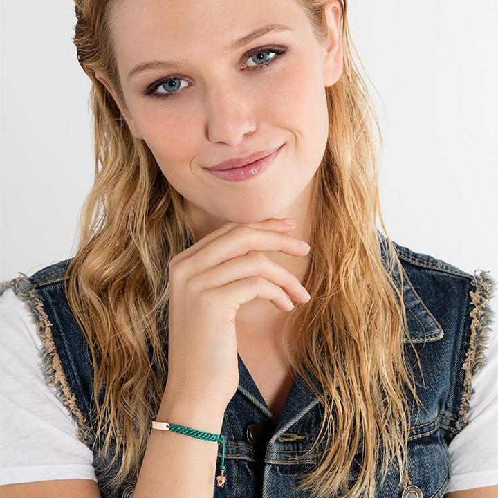 Image du produit Thomas Sabo Bracelet vert tortue (19 cm, Matières plastiques, Argent)