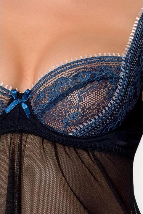 Actual product image Passion black/blue chemise Gisele - XXL/XXXL (XXL)