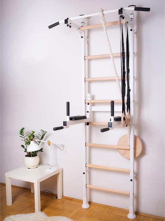 Produktbild BenchK Sprossenwand 522W mit Klimmzugstange, Dip-Bügel, Seil & Ringen