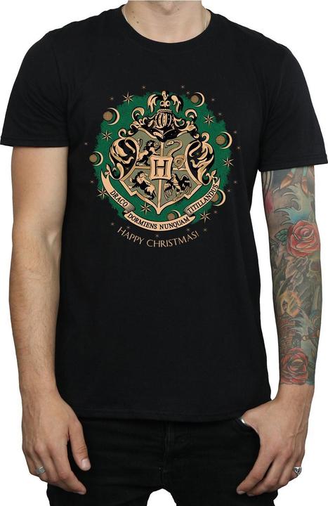 Actual product image Mens Wreath Cotton Christmas T-Shirt (XL)