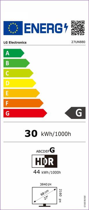 Energie-Label LG 27UN880P-B (3840 x 2160 Pixel, 27")