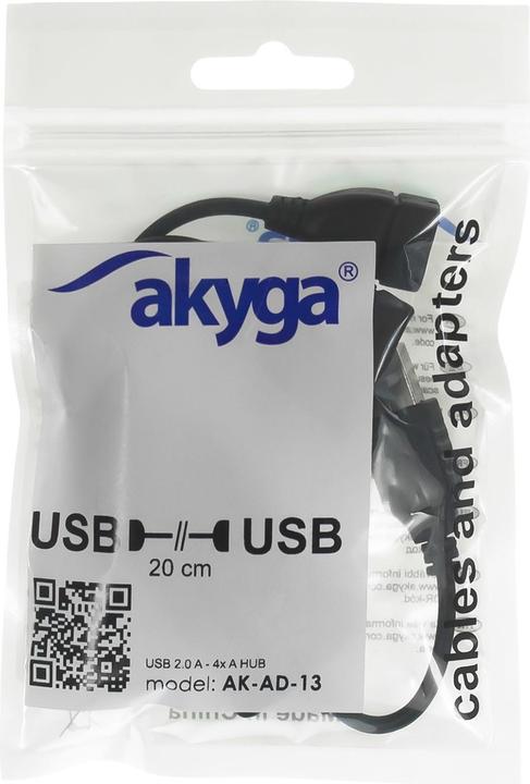Produktbild Akyga Hub USB 2.0 AK-AD-13 4 porty czarn (USB-A, 4 Ports)