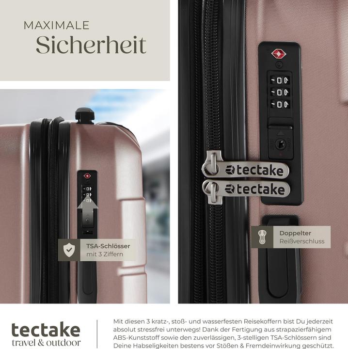 Produktbild tectake Hartschalenkofferset Brice 3-tlg., TSA-Schloss