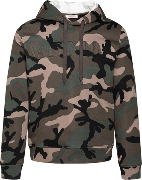 Valentino Camouflage Pattern Hoodie Sweatshirt