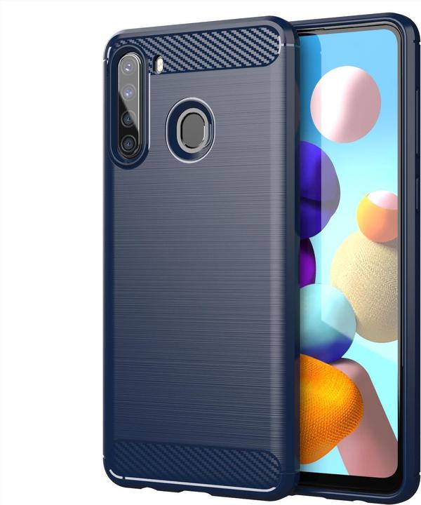 Actual product image Cadorabo TPU Ultra Slim carbon stainless steel Combi Cover (Samsung Galaxy A21)