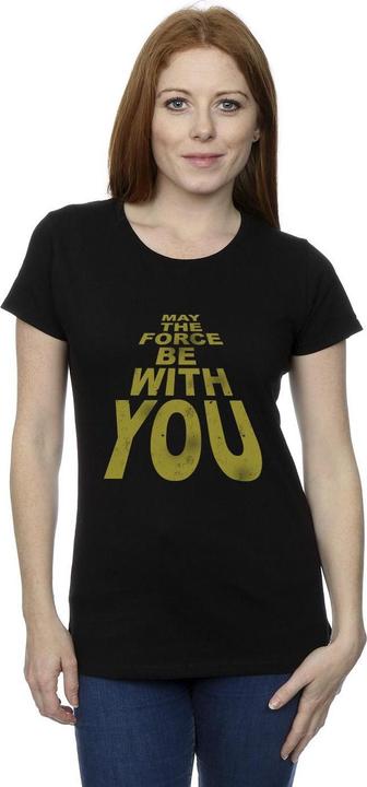 Actual product image Star Wars Womens/Ladies May The Force Be With You Cotton T-Shirt (XXL)