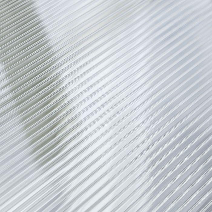 Immagine prodotto Swisshandel24 Vordach für Haustür 100 x 75 cm Pultbogenvordach aus Aluminium und Polycarbonat, silber