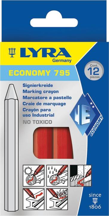Produktbild Fortis Signierkreide, rot (Rot, 12 x)