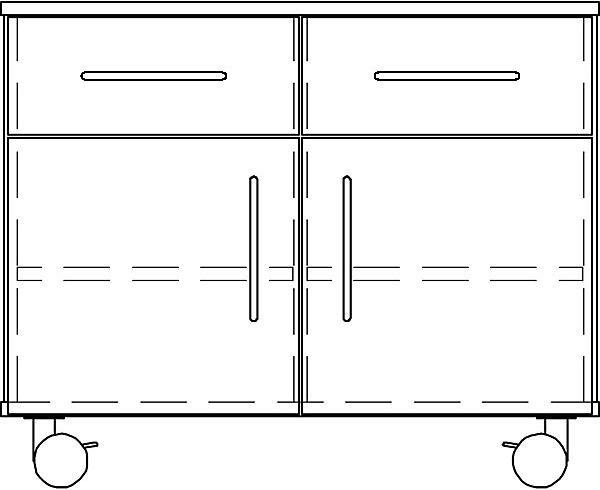 Produktbild Caspar & CO. Labora Labor-Unterschrank, niedrig (113.5 x 58 x 68 cm)