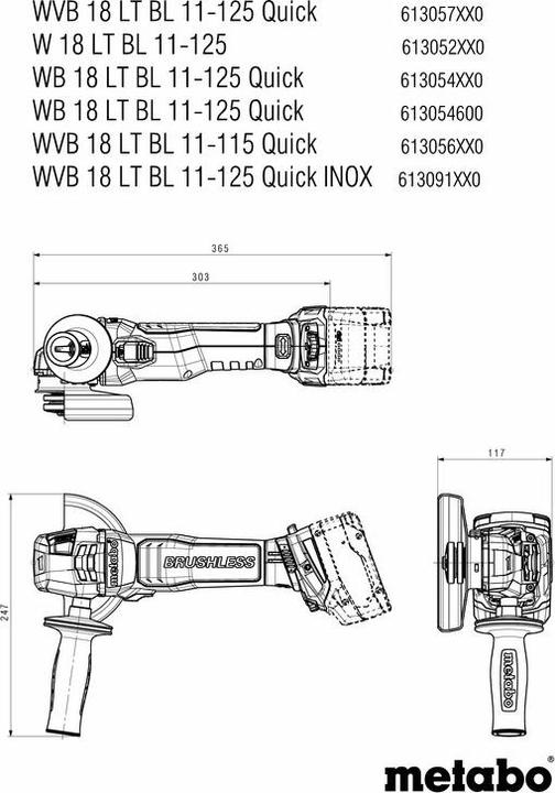 Immagine prodotto Metabo WB 18 LT BL 11-125 Rapido (125 mm)