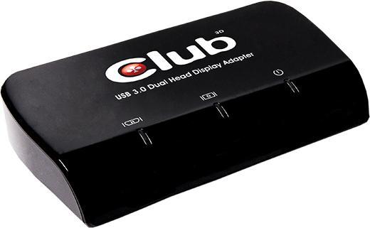 Image du produit Club 3D SenseVision USB3.0 to DVI-I & HDMI Graphics Adapter (HDMI, DVI, 6.40 cm)