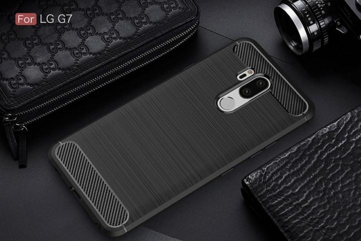 Actual product image Screenguard LG G7 ThinQ Cover Carbon Brushed Soft TPU (G7 ThinQ)