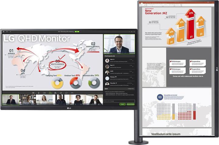 Image du produit LG 27QP88D-B Moniteur Ergo USB-C HDMI DP IPS (2560 x 1440 pixels, 27")