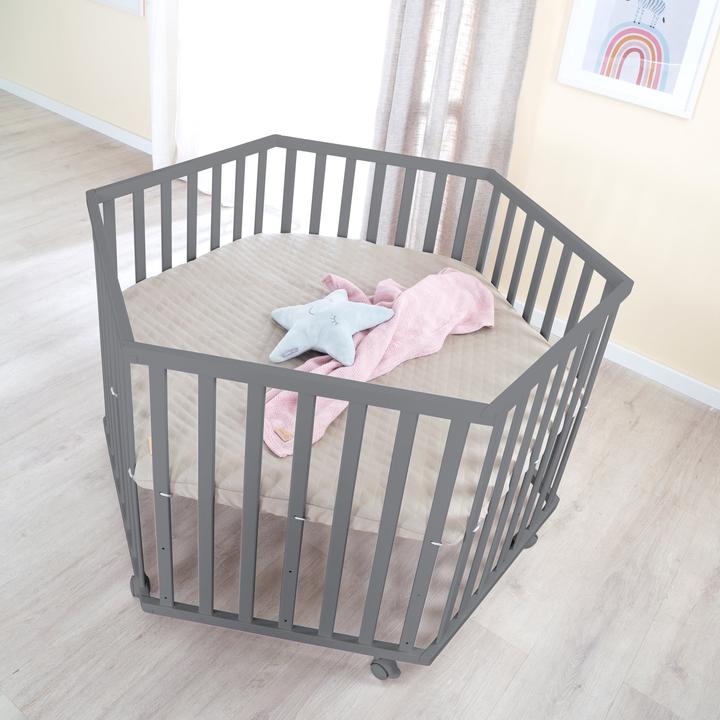 Image du produit Roba Parc hexagonal Greyish surpiqué (118.50 cm, 103.50 cm, Panneau de bois MDF)