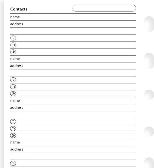 Actual product image Filofax Address sheet (Special)