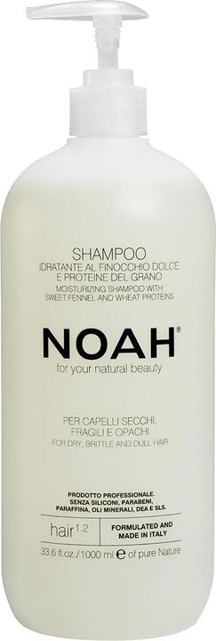 Noah 1.2 Moisturizing Shampoo with Sweet Fennel and Wheat Protein 1000ml - Made in Italy - Cruelty Free N (1000 ml, Flüssiges Shampoo)