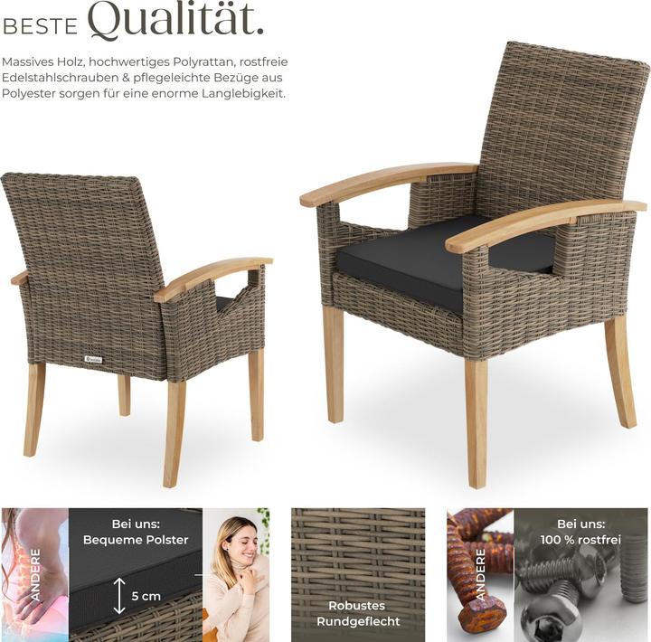 Image du produit tectake Chaise en rotin Rosarno