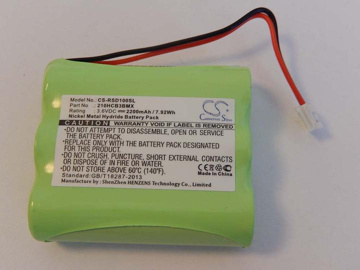 AccuCell NiMH battery - 2200mAh (3.6V) - for MP3 player, music player like Robert Sports 210HCB3BMX (1 pcs., 2200 mAh, Chargers without battery)