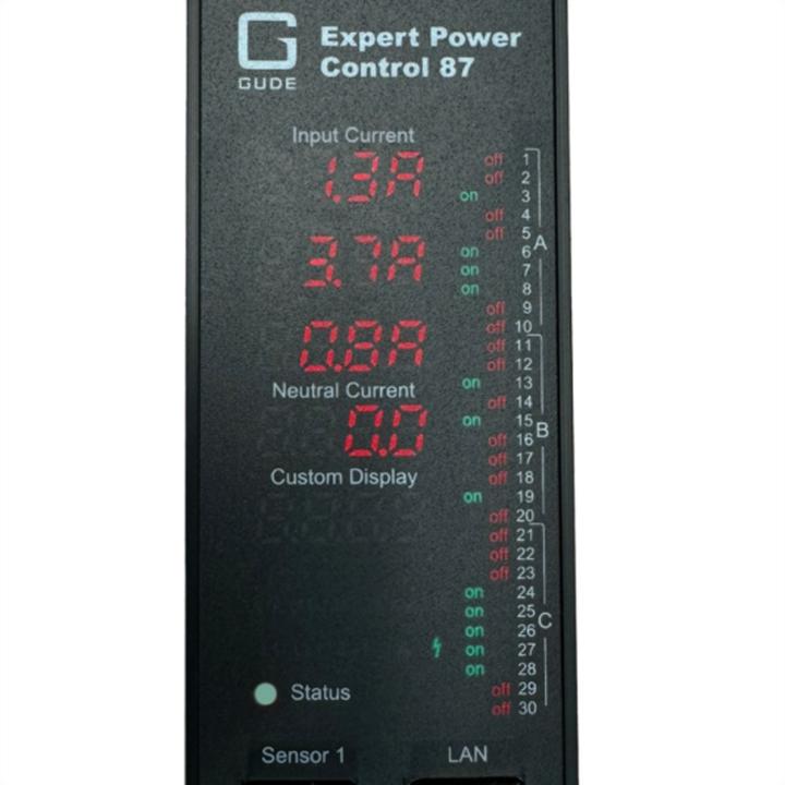 Actual product image Gude EPC 87-3300-18 3x16A 24xC13 6xC19 2x sensor ports