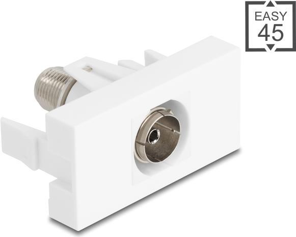 Actual product image Delock Easy 45 module IEC socket to F socket white (Antenna cable)