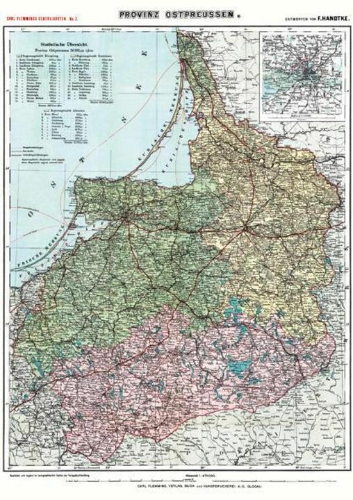 Produktbild Historische Karte: Provinz Ostpreussen ­ um 1910 (Plano)