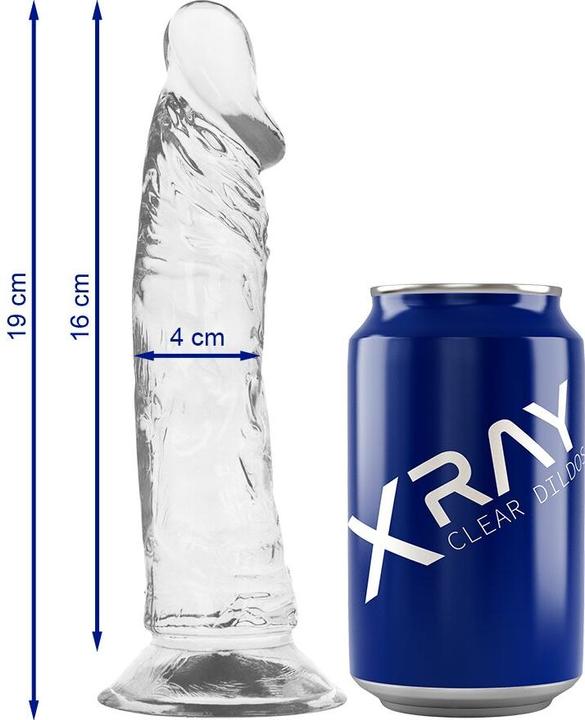 Actual product image X Ray Xray Clear Dildo Transparent 19cm X 4cm