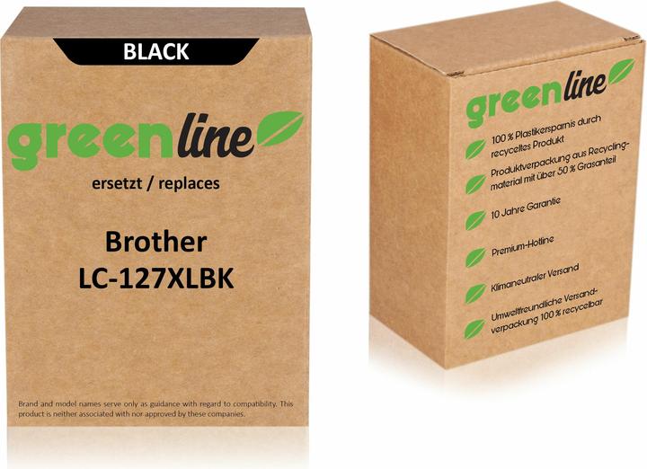 Produktbild Inkadoo Druckerpatronen greenline ersetzt Brother LC-127 XL BK Tintenpatrone