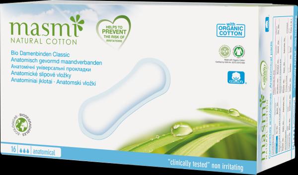 Produktbild Masmi Natural Cotton Bio Classic Women's Pads (16 x, Damenbinden)