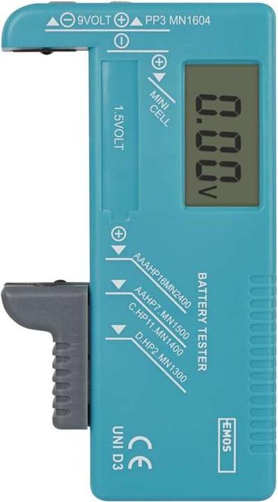 Produktbild Emos Batterieprüfgerät AA, AAA, C, D, 9V, Knopfzellen