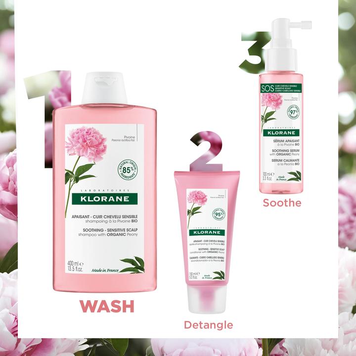 Actual product image Klorane Soothing shampoo with organic peony (200 ml, Liquid shampoo)